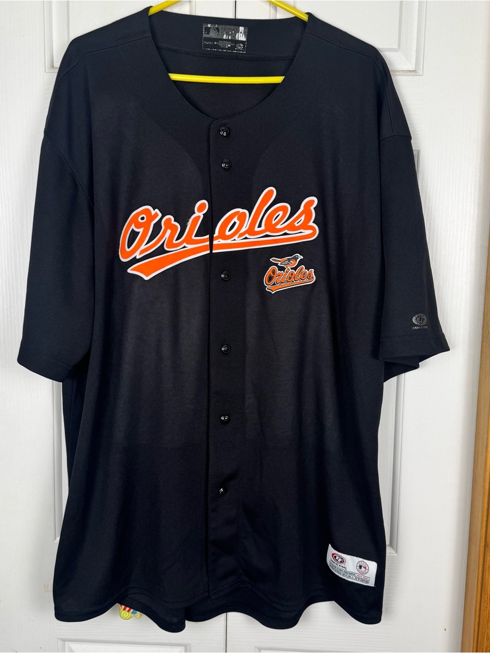 Orioles Men's Black Button Baseball Jersey